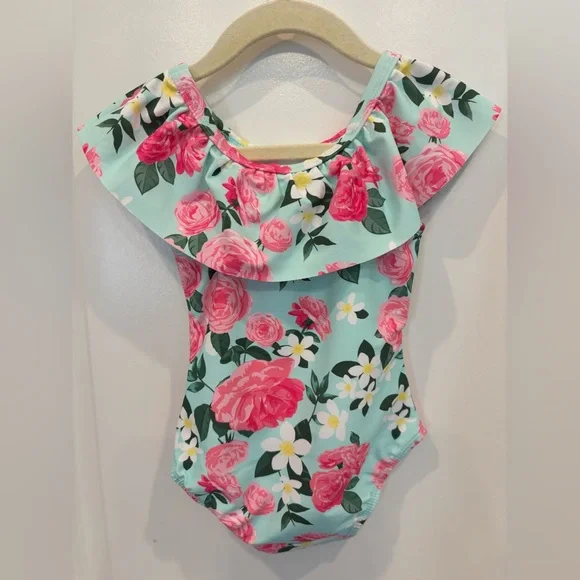 BUNDLE of 2 Ruffle Butts One Piece Swimsuits. UPF 50+ fabric. 12-18M.